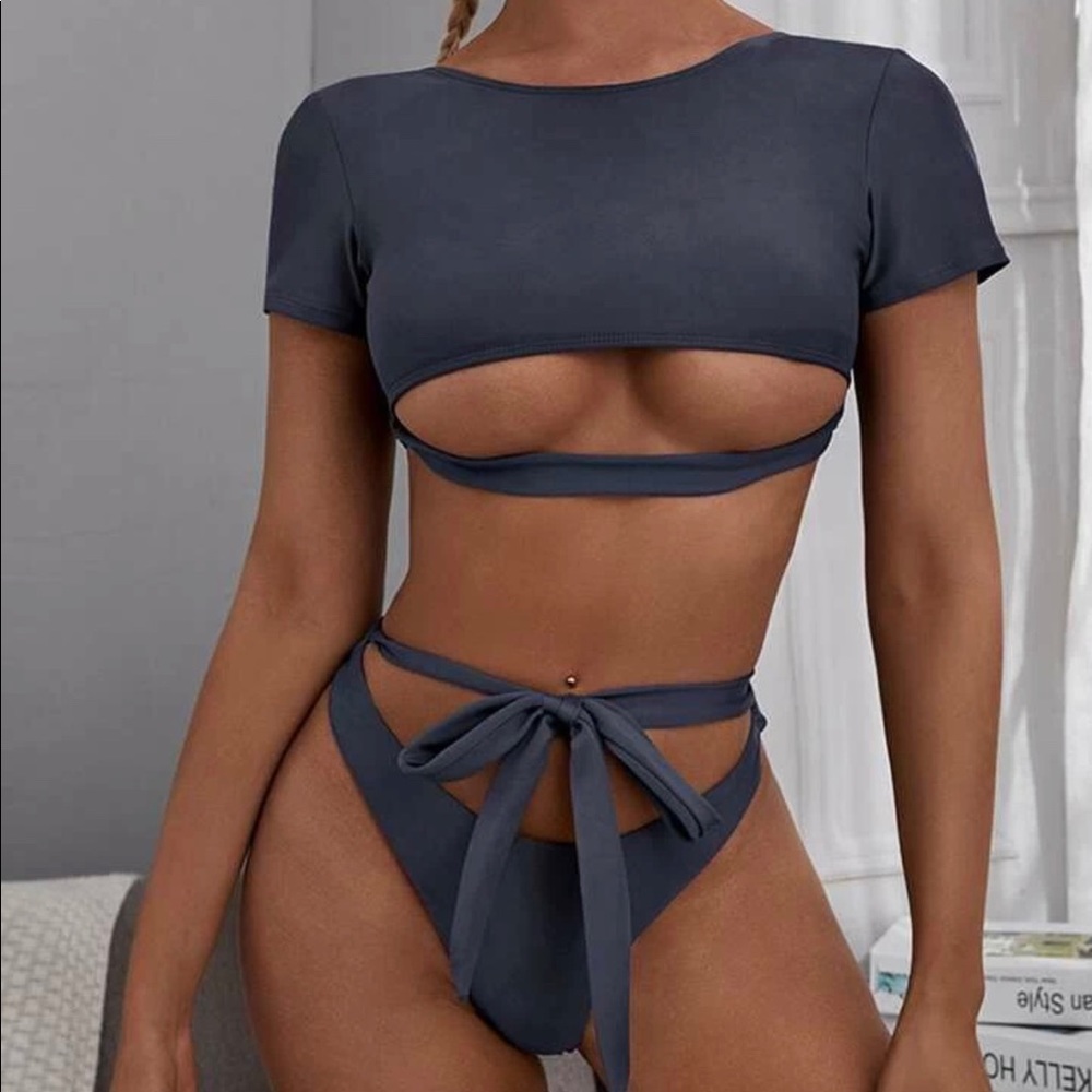 2 Piece Cut Out Swim Suit